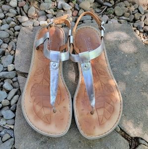 Silver Born t strap sandals